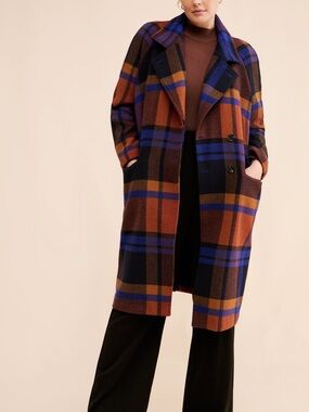 Avec Les Filles Plaid Over Coat Size XL